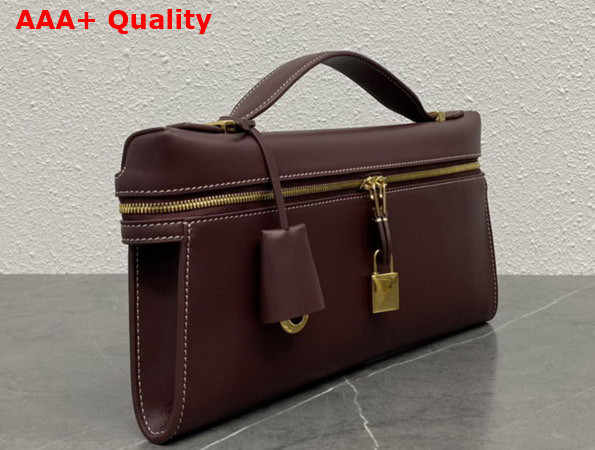Loro Piana Extra Clutch L29 Oxblood Sun Gold Calfskin Replica