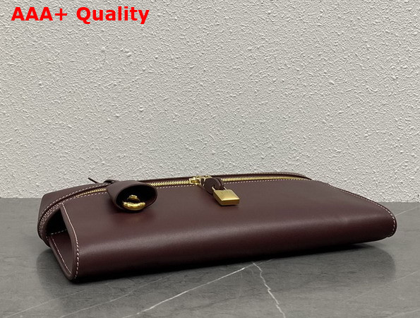 Loro Piana Extra Clutch L29 Oxblood Sun Gold Calfskin Replica