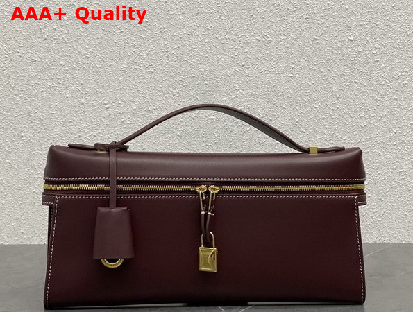 Loro Piana Extra Clutch L29 Oxblood Sun Gold Calfskin Replica
