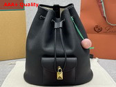 Loro Piana Extra Drawstring Backpack L27 in Black Calfskin Replica