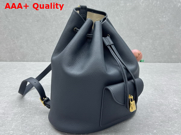 Loro Piana Extra Drawstring Backpack L27 in Blue Navy Calfskin Replica