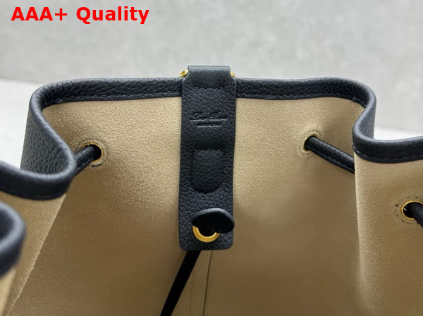 Loro Piana Extra Drawstring Backpack L27 in Blue Navy Calfskin Replica