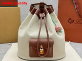 Loro Piana Extra Drawstring Backpack L27 in Cotton Linen Natural Caramel Sugar Sun Gold Replica