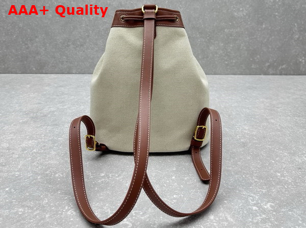 Loro Piana Extra Drawstring Backpack L27 in Cotton Linen Natural Caramel Sugar Sun Gold Replica