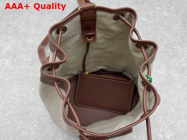Loro Piana Extra Drawstring Backpack L27 in Cotton Linen Natural Caramel Sugar Sun Gold Replica