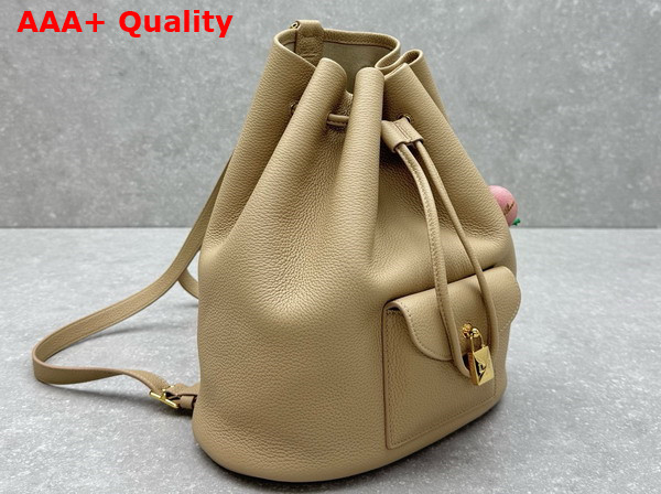 Loro Piana Extra Drawstring Backpack L27 in Light Mastic Calfskin Replica