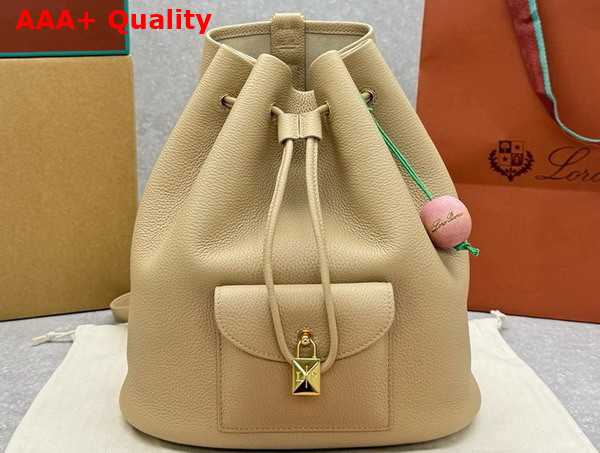 Loro Piana Extra Drawstring Backpack L27 in Light Mastic Calfskin Replica