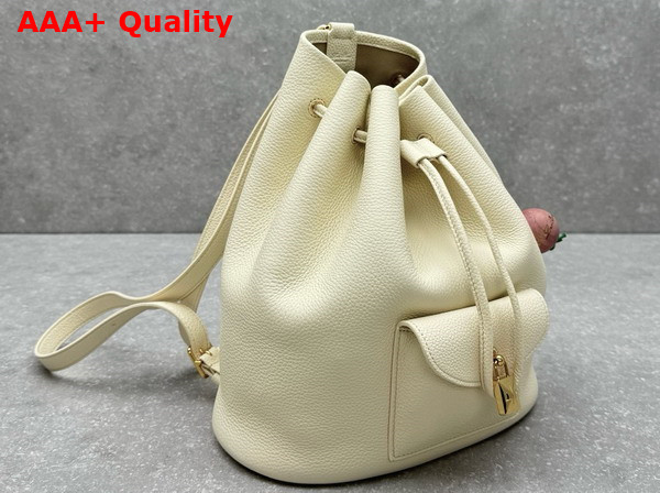Loro Piana Extra Drawstring Backpack L27 in Whisper White Calfskin Replica