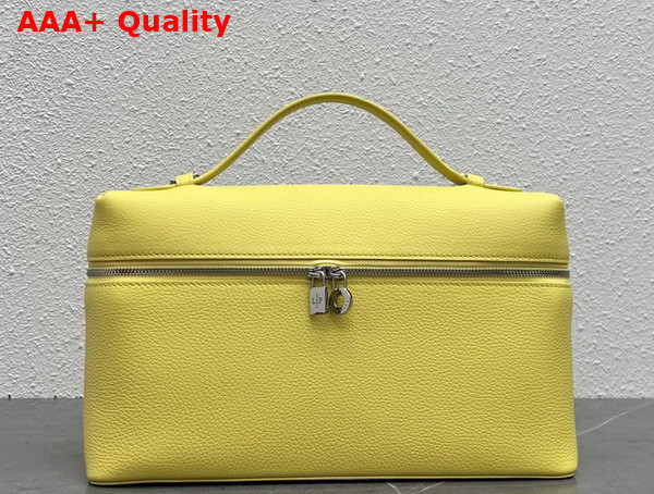 Loro Piana Extra Pocket Pouch L27 in Lemon Yellow Calfskin Replica