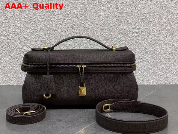 Loro Piana Extra Softy Bag L29 Dark Chocolate Licorice Sun Gold Calfskin Replica