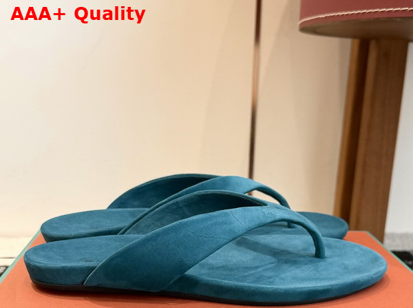Loro Piana Ida Sandal in Atlantic Deep Suede Goatskin Replica