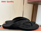 Loro Piana Ida Sandal in Black Suede Goatskin Replica