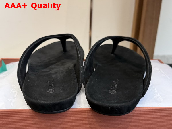 Loro Piana Ida Sandal in Black Suede Goatskin Replica