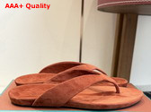 Loro Piana Ida Sandal in Tangerine Dream Suede Goatskin Replica