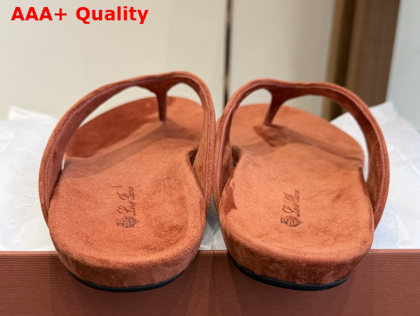 Loro Piana Ida Sandal in Tangerine Dream Suede Goatskin Replica
