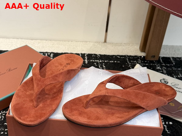 Loro Piana Ida Sandal in Tangerine Dream Suede Goatskin Replica