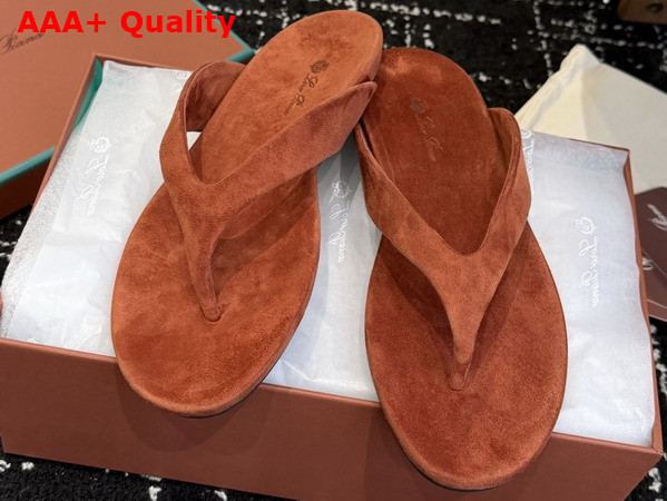 Loro Piana Ida Sandal in Tangerine Dream Suede Goatskin Replica