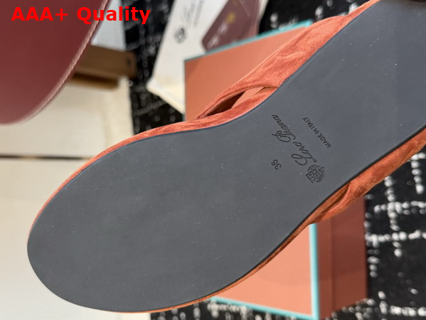 Loro Piana Ida Sandal in Tangerine Dream Suede Goatskin Replica