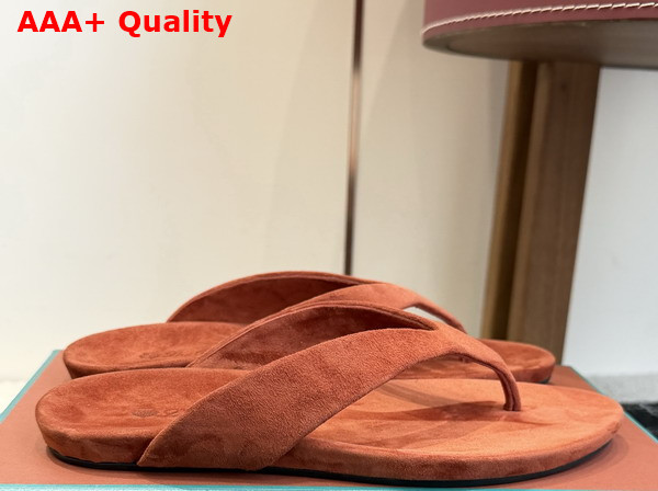Loro Piana Ida Sandal in Tangerine Dream Suede Goatskin Replica