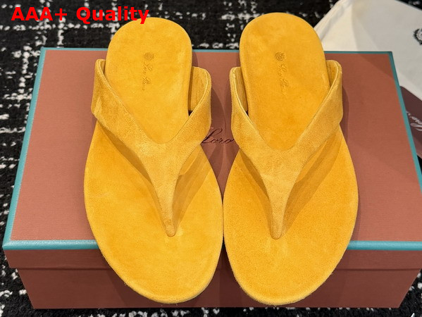 Loro Piana Ida Sandal in Yellow Suede Goatskin Replica
