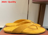 Loro Piana Ida Sandal in Yellow Suede Goatskin Replica