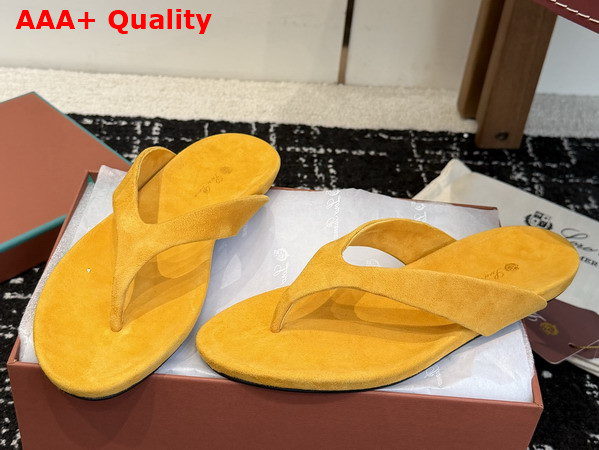 Loro Piana Ida Sandal in Yellow Suede Goatskin Replica