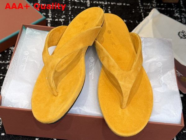 Loro Piana Ida Sandal in Yellow Suede Goatskin Replica