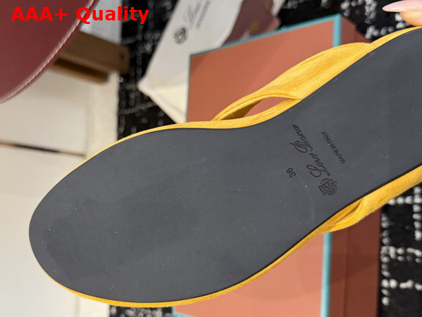 Loro Piana Ida Sandal in Yellow Suede Goatskin Replica