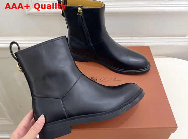 Loro Piana Kilda Ankle Boot in Black Calfskin Replica