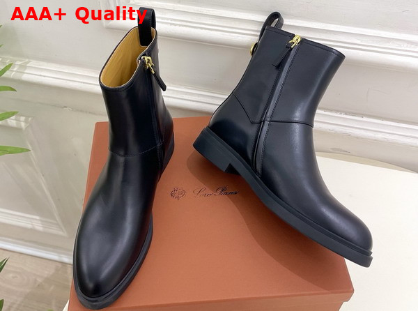Loro Piana Kilda Ankle Boot in Black Calfskin Replica