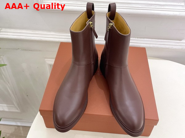 Loro Piana Kilda Ankle Boot in Brown Ebony Calfskin Replica