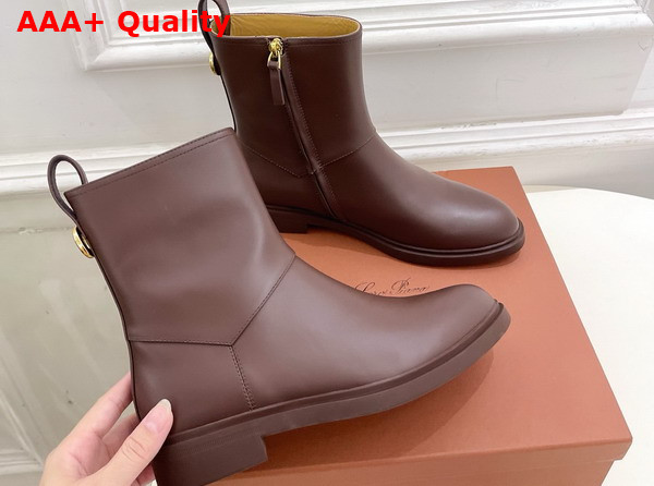 Loro Piana Kilda Ankle Boot in Brown Ebony Calfskin Replica