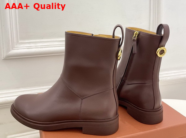 Loro Piana Kilda Ankle Boot in Brown Ebony Calfskin Replica