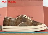 Loro Piana Nantucket Walk Sneaker Wish Wool Cashmere Orange and Burnt Check Replica