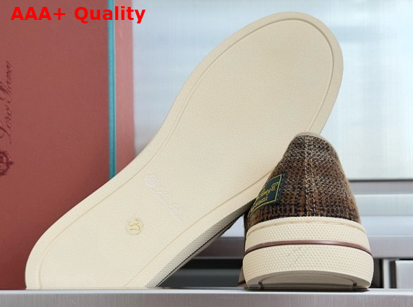 Loro Piana Nantucket Walk Sneaker Wish Wool Cashmere Orange and Burnt Check Replica