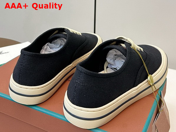 Loro Piana Nantucket Walk Sneaker in Black Cotton Replica