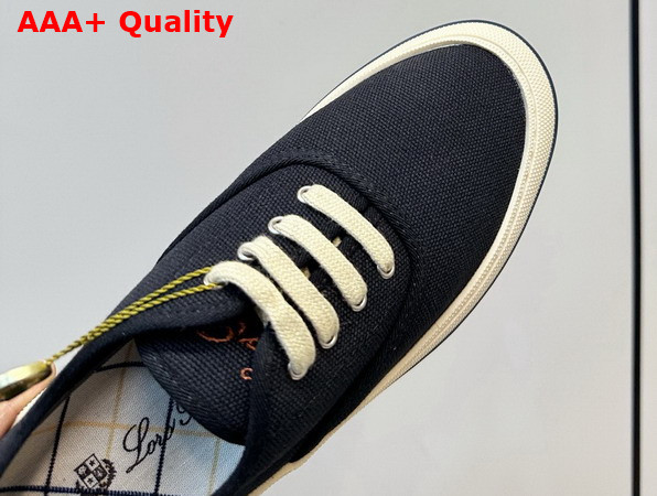 Loro Piana Nantucket Walk Sneaker in Black Cotton Replica