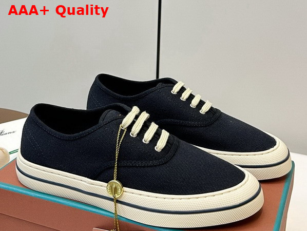 Loro Piana Nantucket Walk Sneaker in Black Cotton Replica