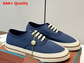 Loro Piana Nantucket Walk Sneaker in Blue Navy Cotton Replica