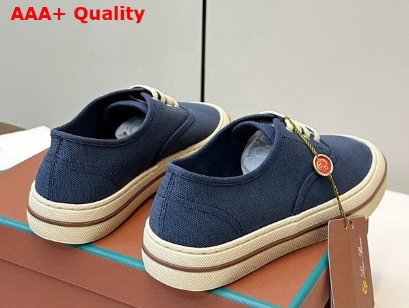 Loro Piana Nantucket Walk Sneaker in Blue Navy Cotton Replica