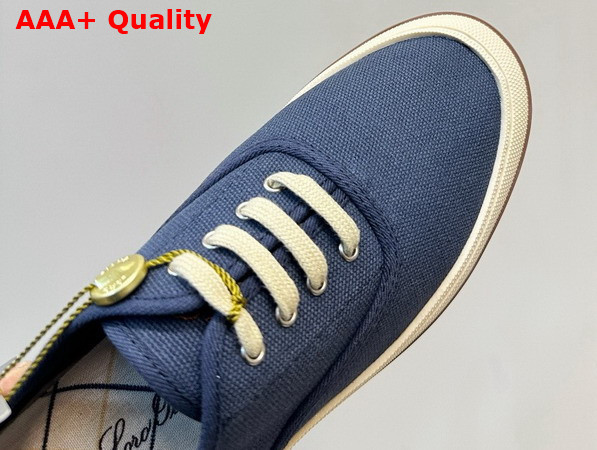 Loro Piana Nantucket Walk Sneaker in Blue Navy Cotton Replica