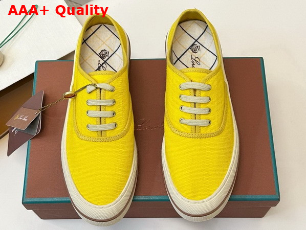 Loro Piana Nantucket Walk Sneaker in Minty Lemon Cotton Replica