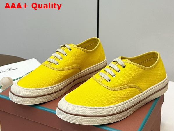 Loro Piana Nantucket Walk Sneaker in Minty Lemon Cotton Replica