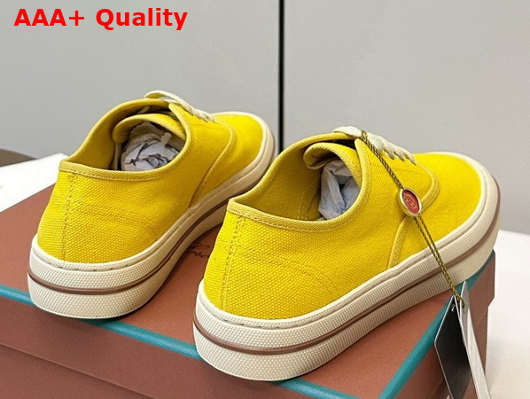 Loro Piana Nantucket Walk Sneaker in Minty Lemon Cotton Replica