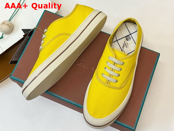 Loro Piana Nantucket Walk Sneaker in Minty Lemon Cotton Replica