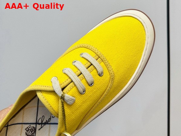 Loro Piana Nantucket Walk Sneaker in Minty Lemon Cotton Replica