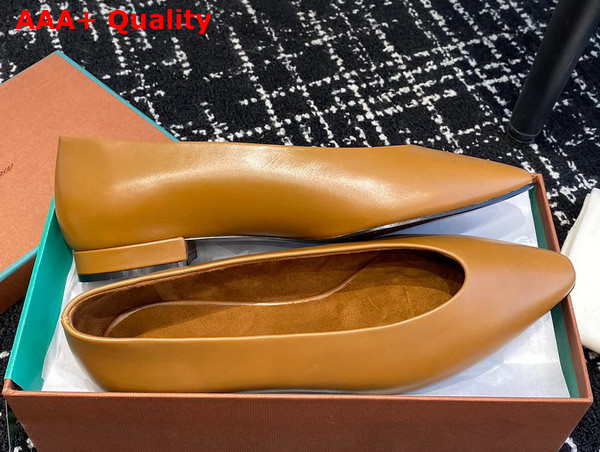 Loro Piana Rebecca Ballerinas in Brown Calfskin Replica