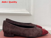 Lora Piana Rebecca Ballet Flat Suede Goatskin Chocolate and Oxblood Replica