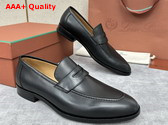 Loro Piana Sergio Loafer in Black Calfskin for Men Replica