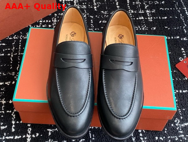 Loro Piana Sergio Loafer in Black Leather Replica
